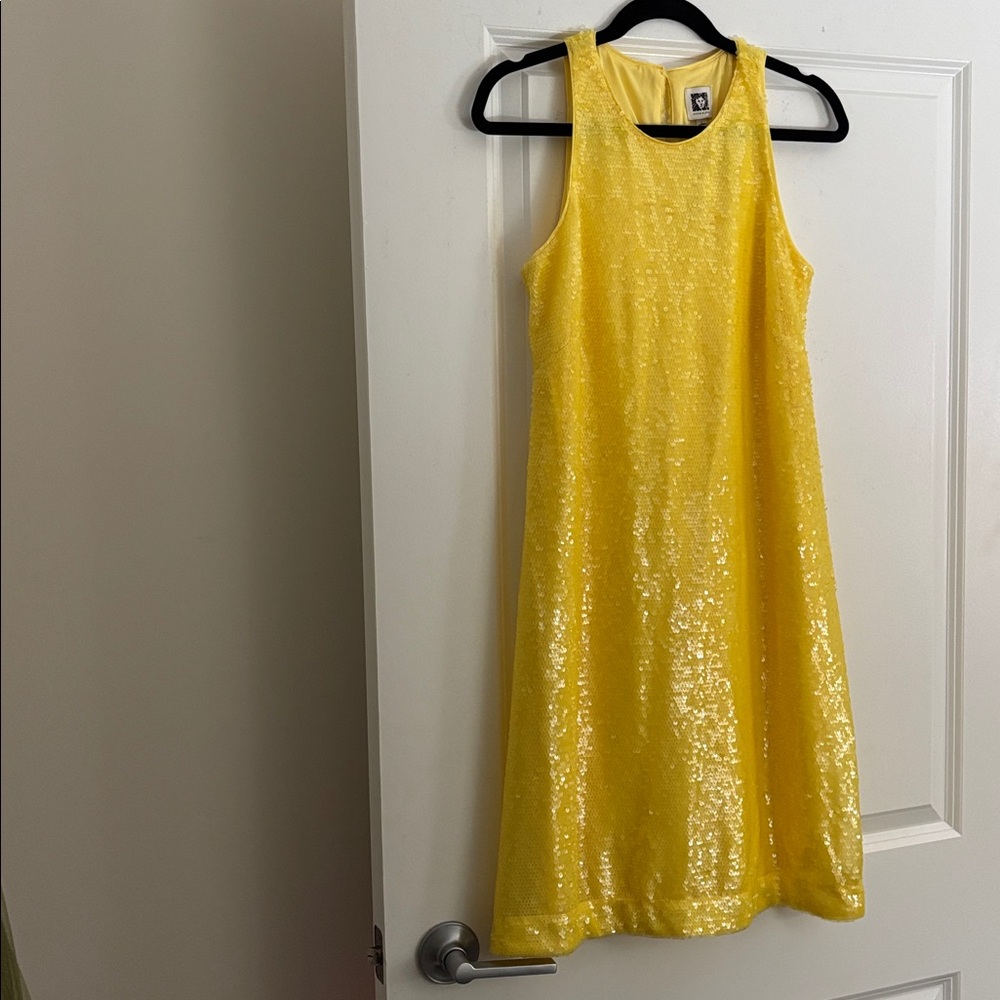 Anne Klein Yellow Sequin Dress